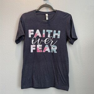 Bella Canvas Navy Graphic Tee FAITH OVER FEAR